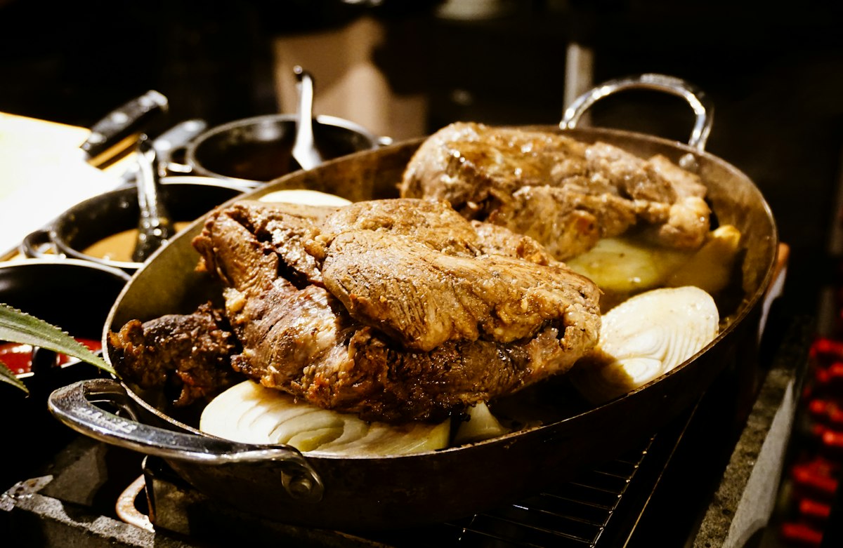 Arm roast, braised
